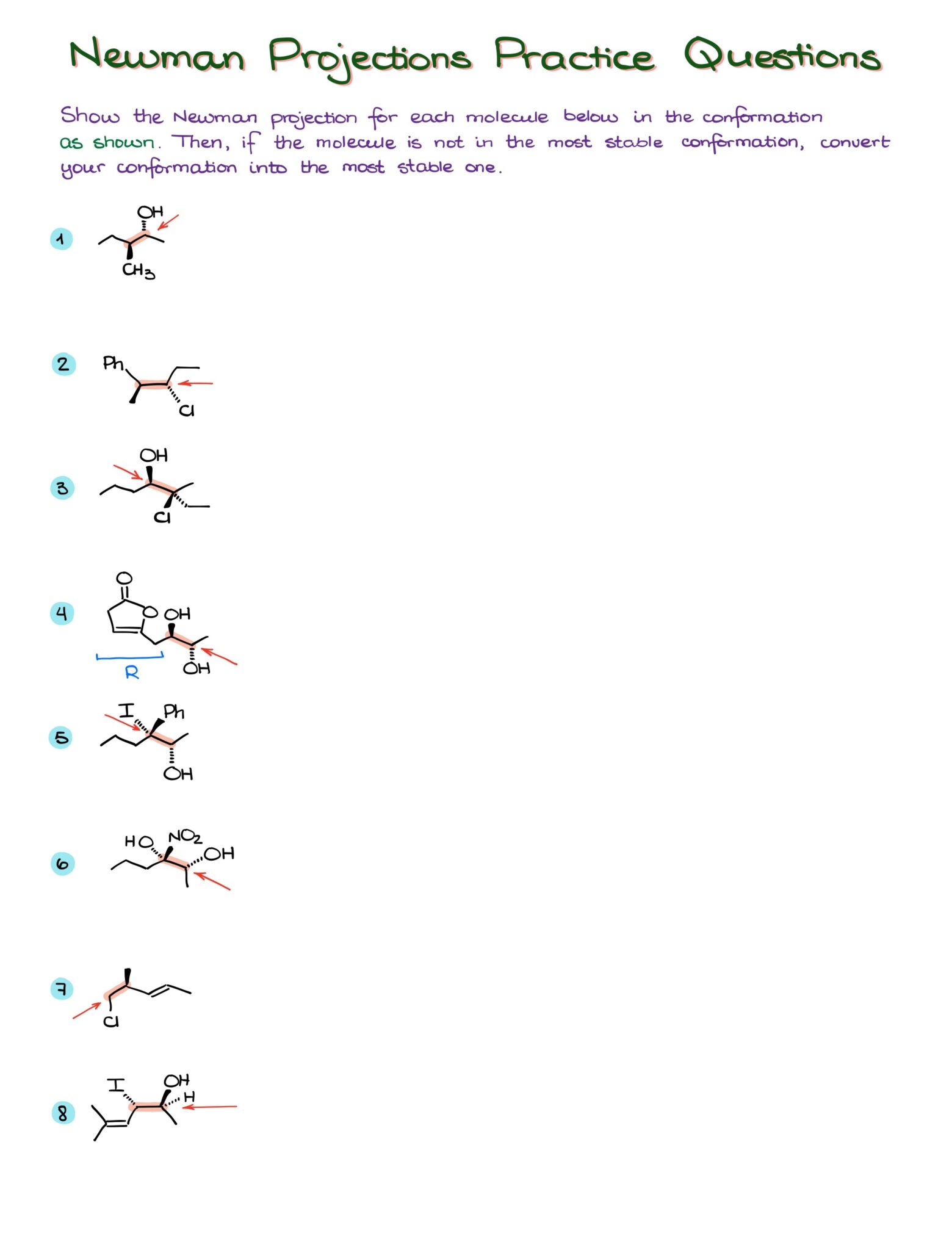 Newman Projections Practice Questions Organic Chemistry Tutor