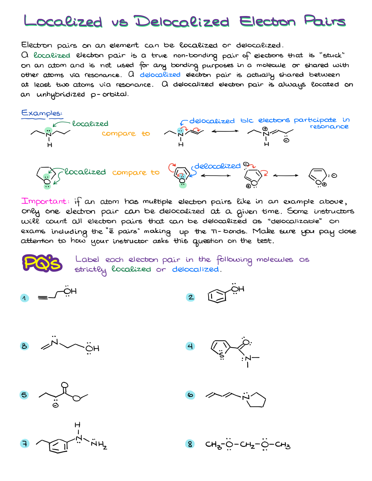 Resonance Workbook — Organic Chemistry Tutor