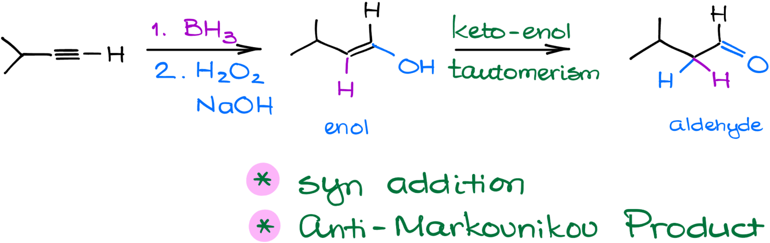 Hydroboration-Oxidation Of Alkynes — Organic Chemistry Tutor