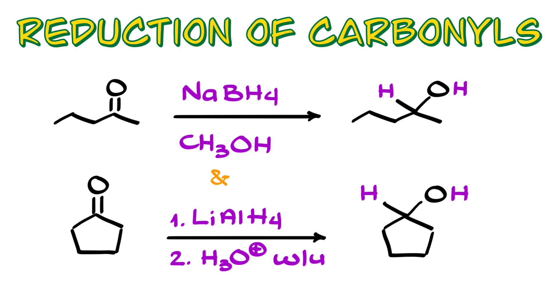 reduction of aldehydes and ketones with complex hydrides