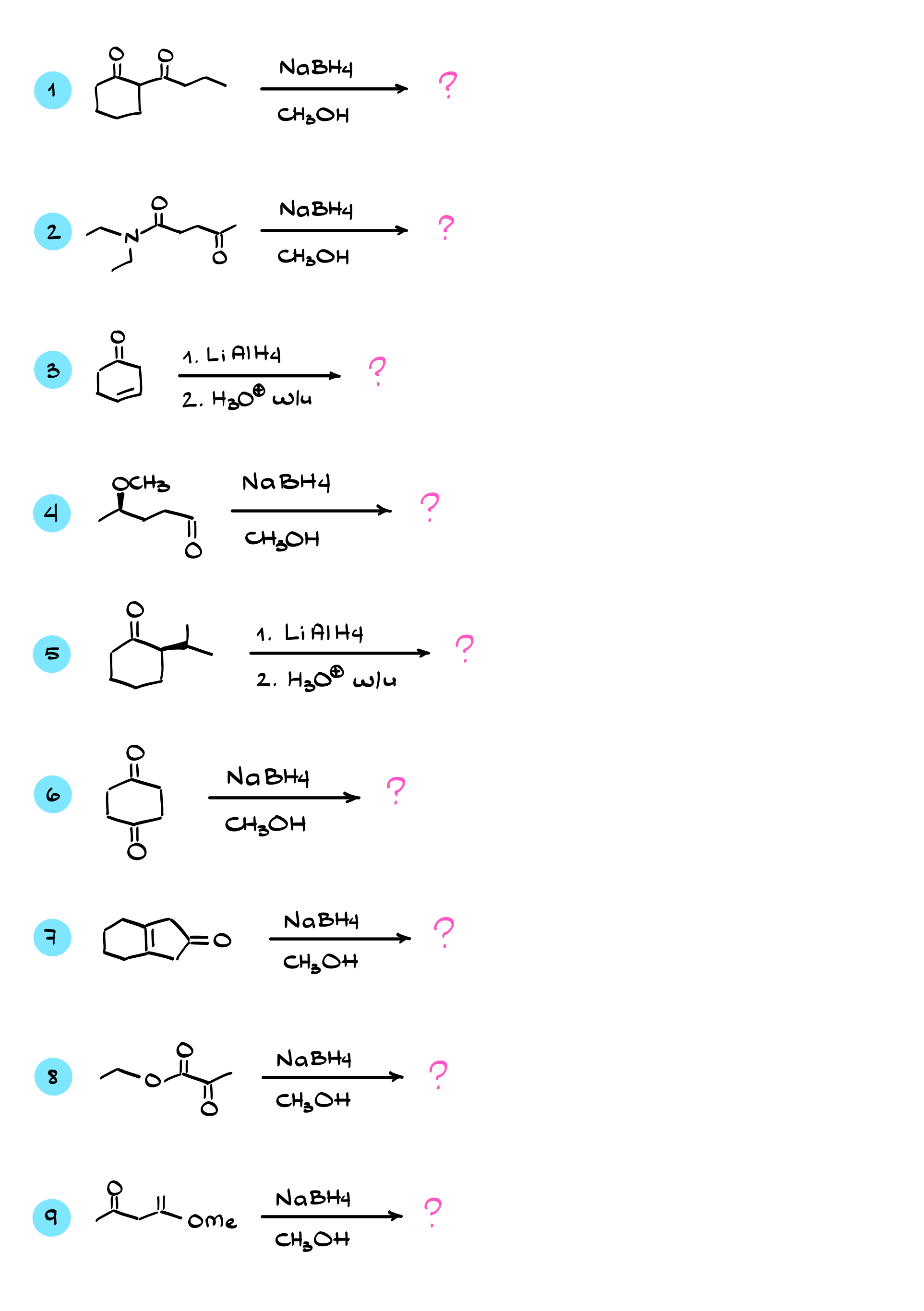 reduction of aldehydes and ketones practice questions