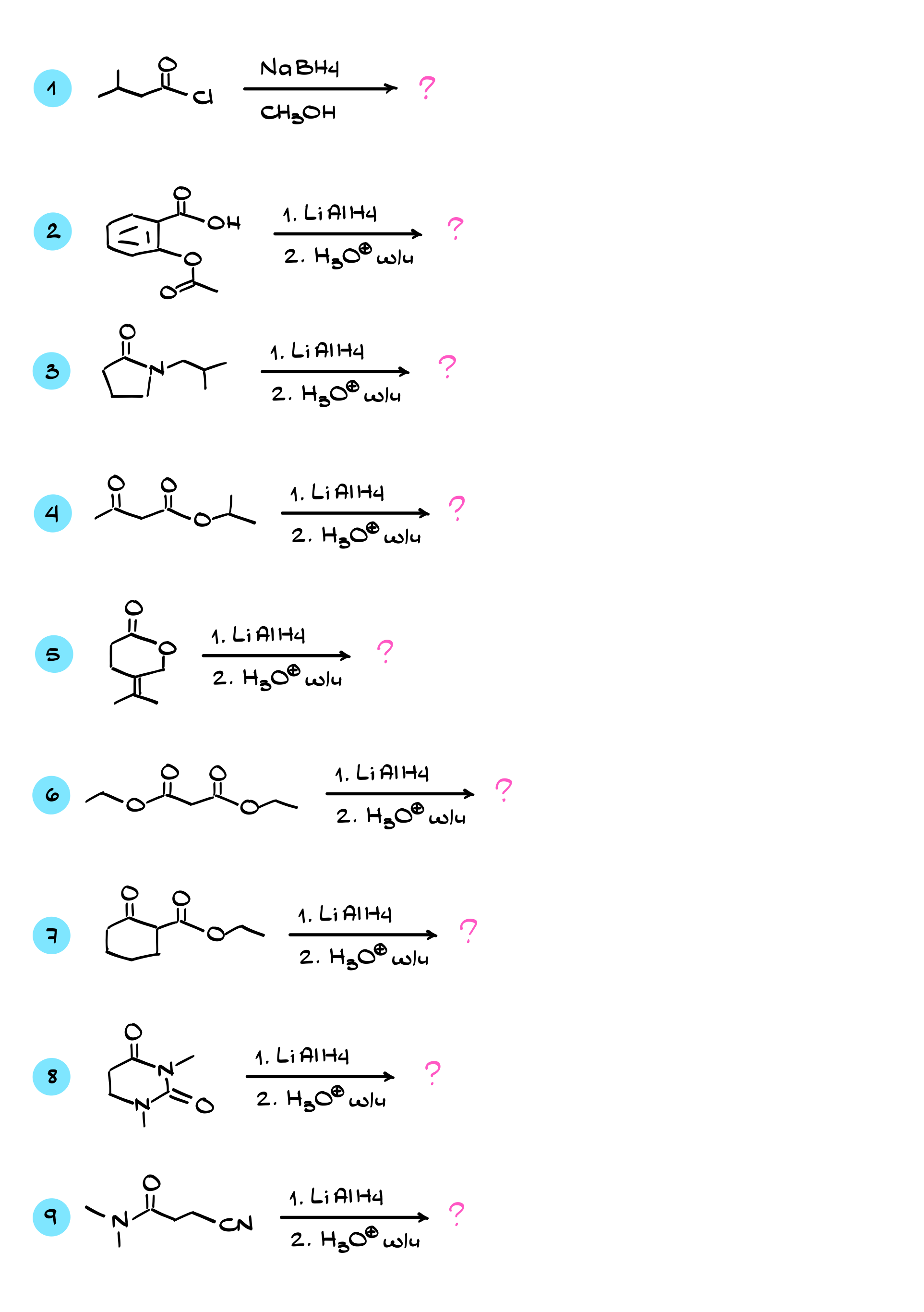 reduction of carboxylic acids practice questions